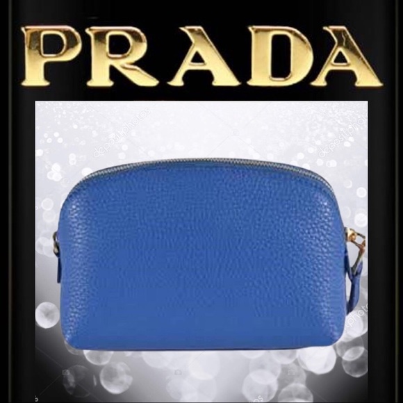 Prada Contenitore Cobalto Blue Vitello Daino Case - Picture 4 of 5